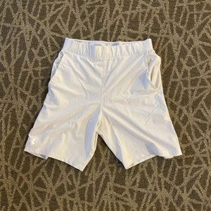 White Under Armour Heatgear Athletic Shorts